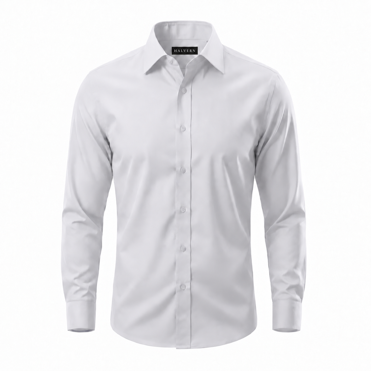 Halvern Glatt white wrinkle-free shirt with Halvern neck label