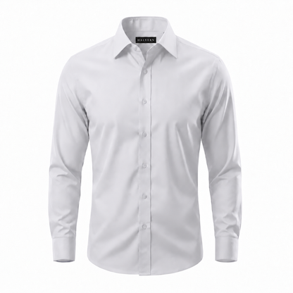 Halvern Glatt white wrinkle-free shirt with Halvern neck label