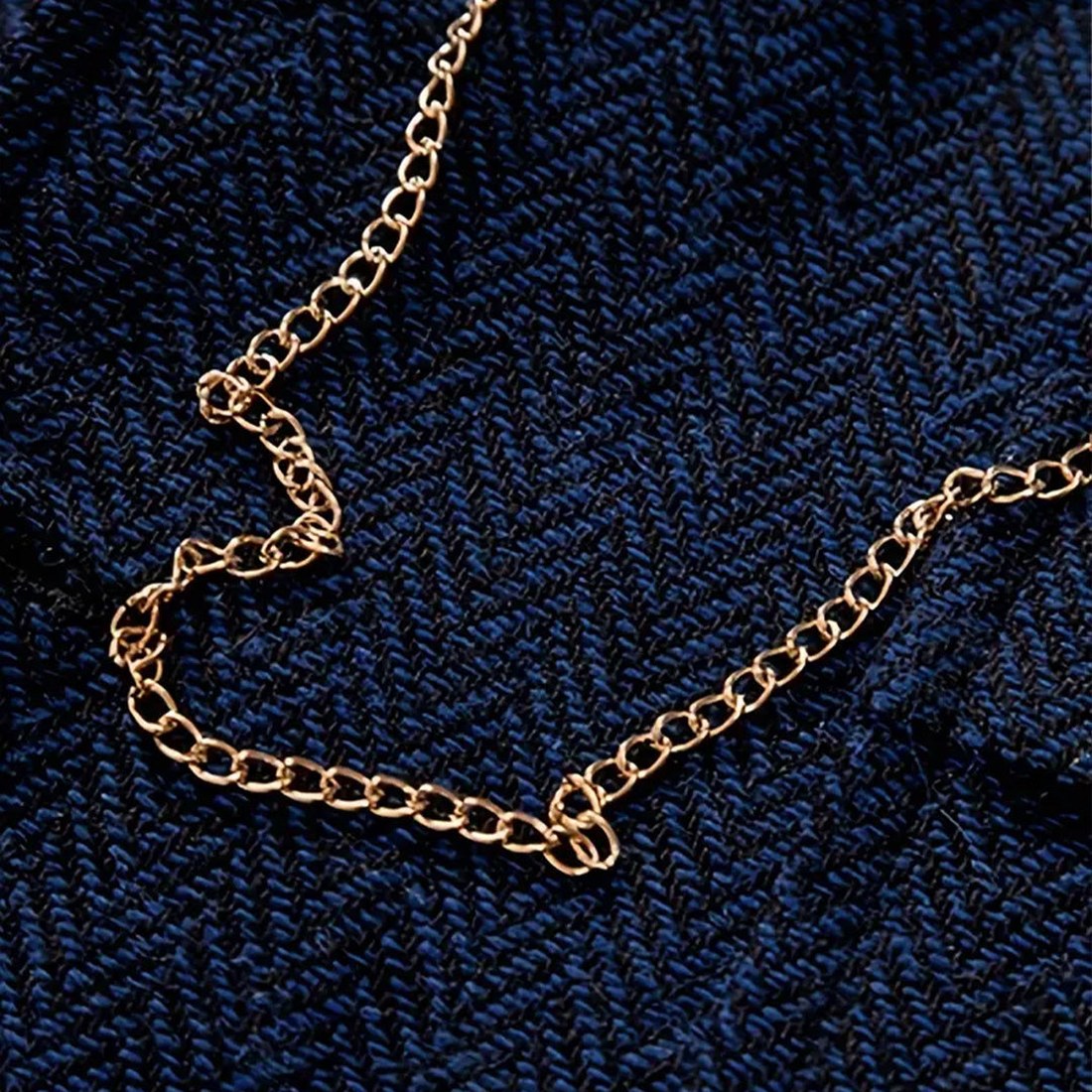 Lancaster waistcoat in Midnight Navy, fabric and chain detail