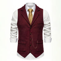 Lancaster waistcoat in Crimson Red, front view