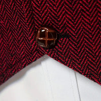 Lancaster waistcoat in Crimson Red, fabric and chain detail