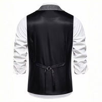 Lancaster waistcoat in Gunmetal Grey, fabric and chain detail