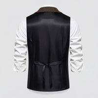 Lancaster waistcoat in Oxford Brown, fabric and chain detail